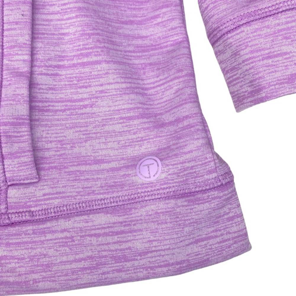 T for Talbots Sweatshirt Size 3X P Plus Petite Full Zip Heathered Lilac Purple - Picture 5 of 12